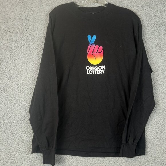 VTG Oregon Lottery T Shirt Mens L/XL Scratch Ticket 80s 90s Long Sleeve HEF-T - Picture 1 of 5